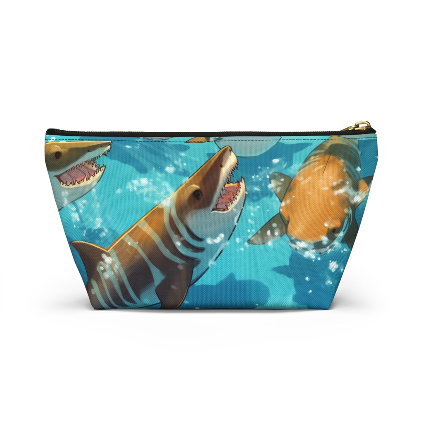 Tiger Shark: Ocean Marine Wildlife - Underwater - Accessory Pouch w T-bottom