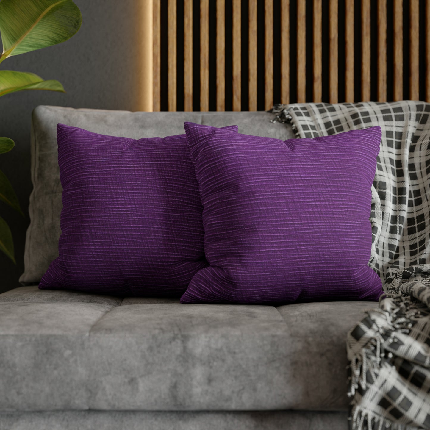 Violet/Plum/Purple: Denim-Inspired Luxurious Fabric - Spun Polyester Square Pillow Case