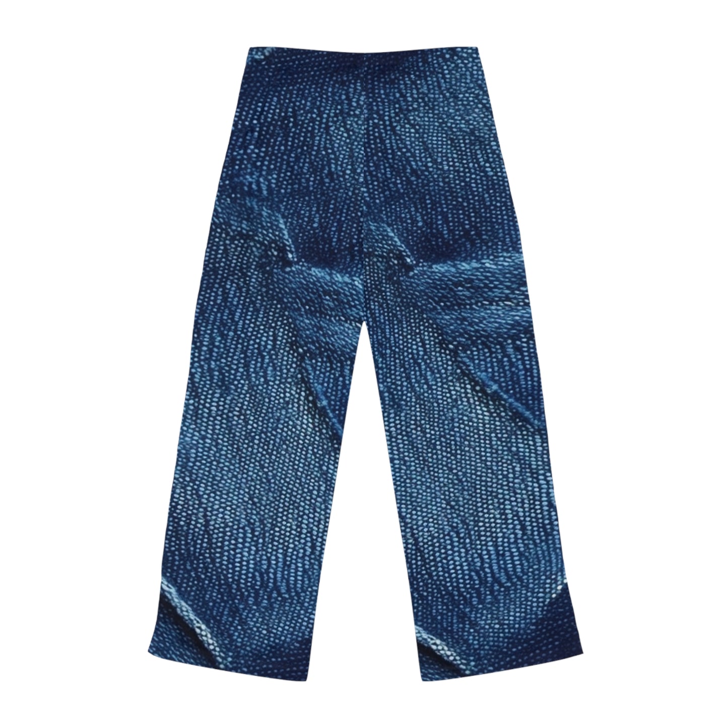 Dark Blue: Distressed Denim-Inspired Fabric Design - Women's Pajama Pants (AOP)