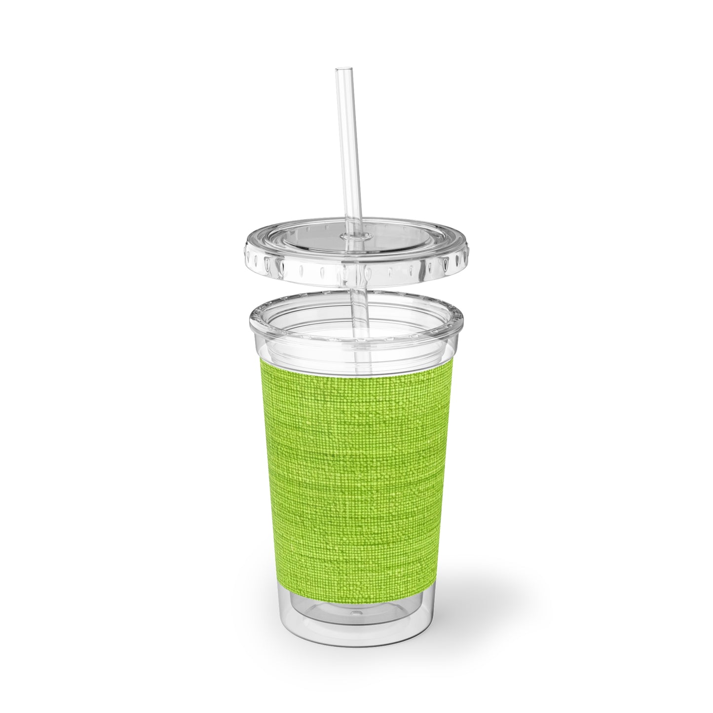 Lush Grass Neon Green: Denim-Inspired, Springtime Fabric Style - Suave Acrylic Cup