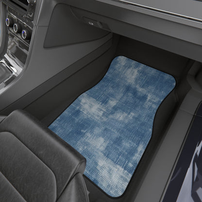 Azul descolorido descolorido: tela con estilo, inspirada en el denim - Alfombrillas para coche (juego de 4)