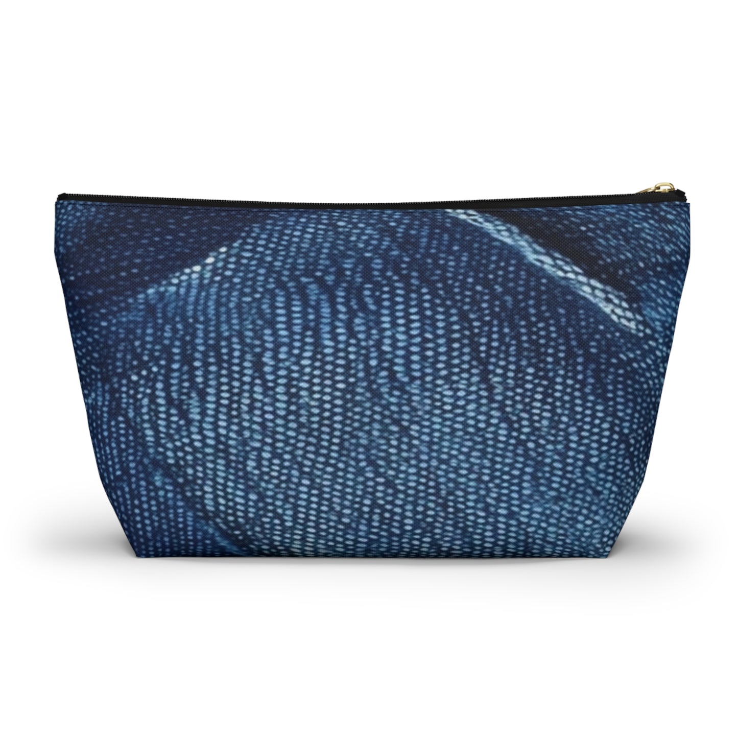 Dark Blue: Distressed Denim-Inspired Fabric Design - Accessory Pouch w T-bottom