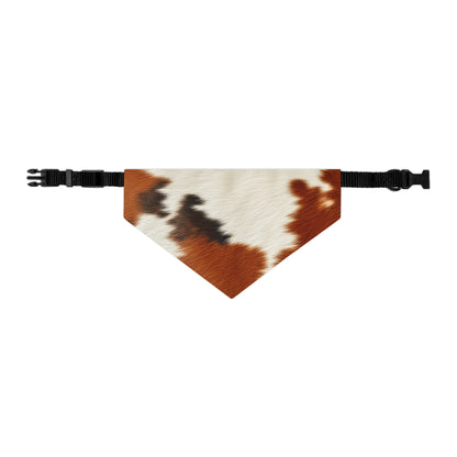 Hair Cowhide Leather Natural Design Tough Durable Rugged Style - Dog & Pet Bandana Collar