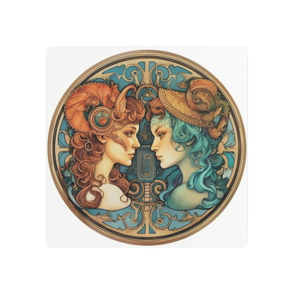 Steampunk Gemini - Dualistic Motifs & Vibrant Contrast - Metal Art Sign