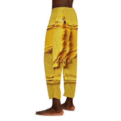 Banana Yellow Lemon: tela desgastada y atrevida inspirada en la mezclilla - Pantalones de pijama para hombre (AOP) 