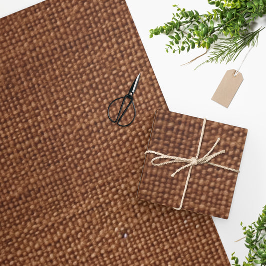 Luxe Dark Brown: Denim-Inspired, Distinctively Textured Fabric - Wrapping Paper