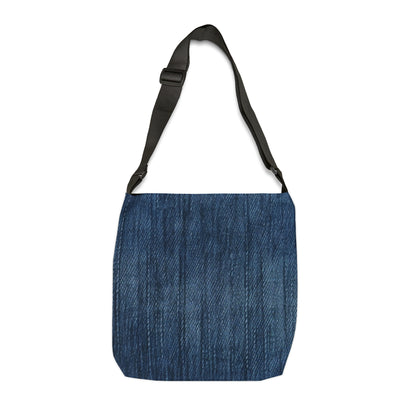 Indigo Splash: Washed Denim Reverie in Deep Blue - Adjustable Tote Bag (AOP)