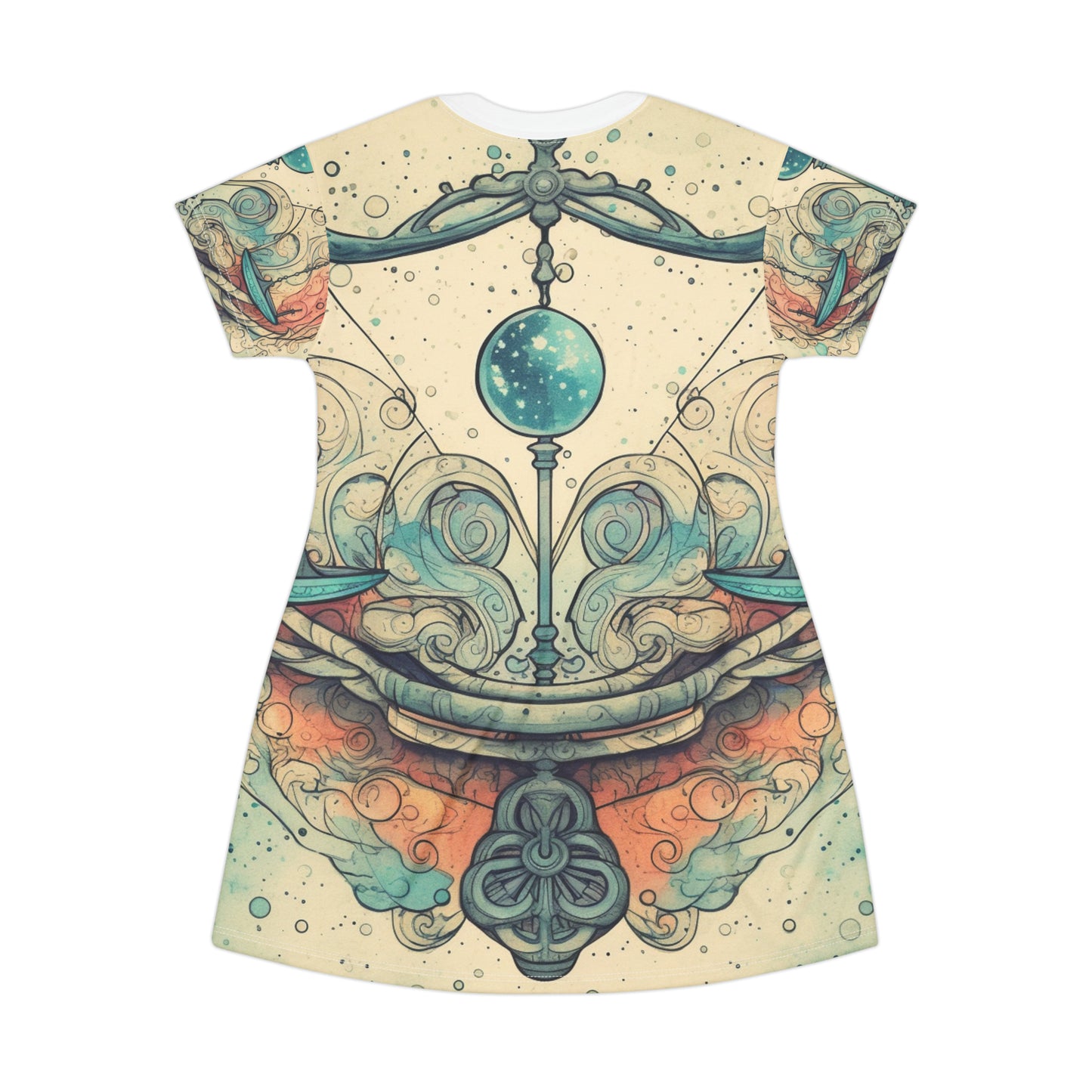 Libra Zodiac - Astrology Sign Street Art Equilibrium in Pastels - T-Shirt Dress (AOP)