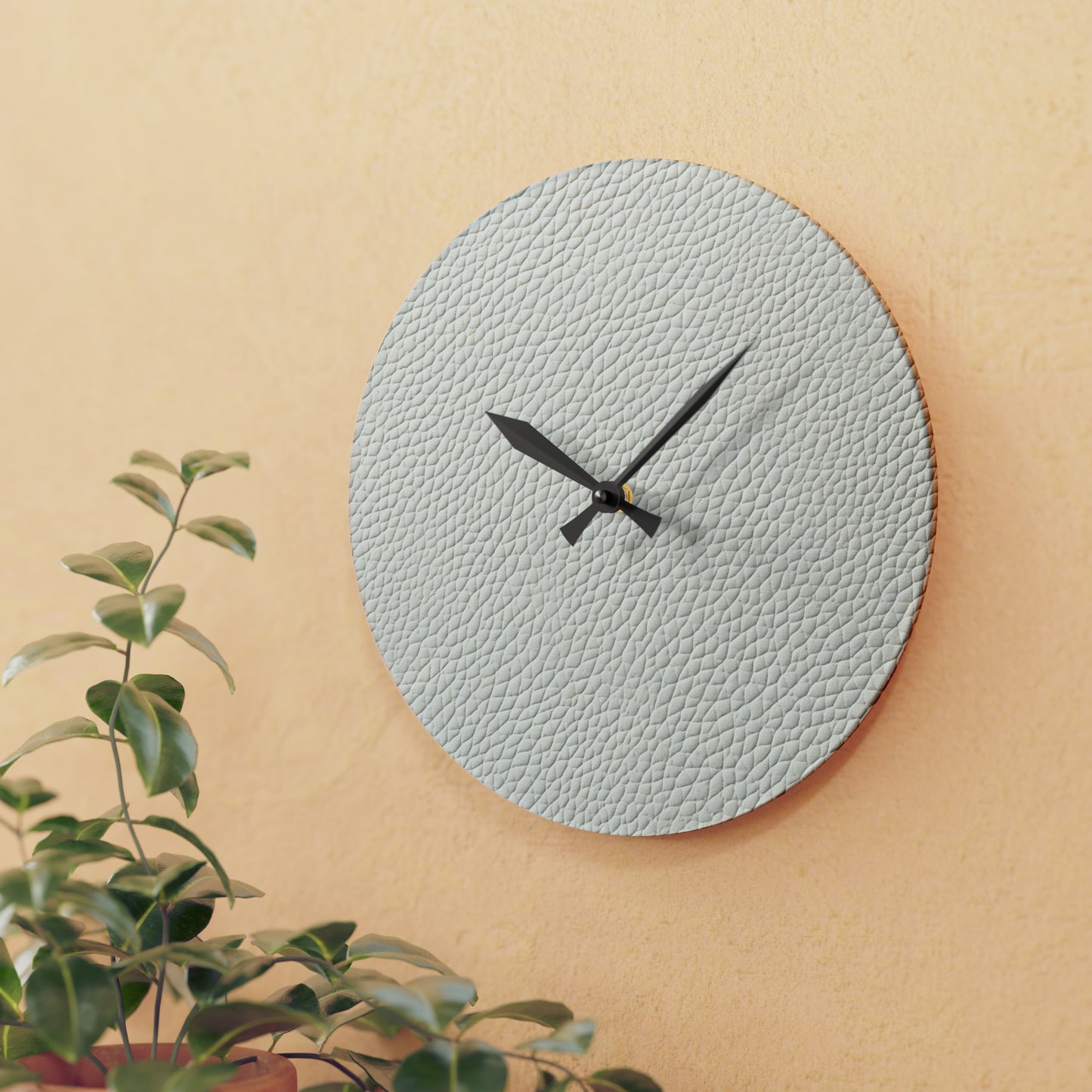 White Leather Design - Acrylic Wall Clock