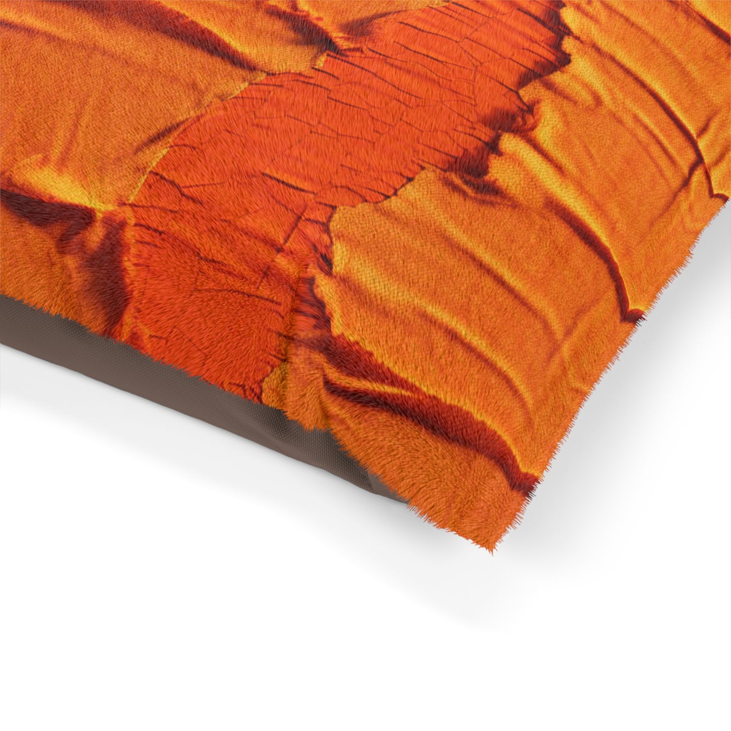 Fiery Citrus Orange: Edgy Distressed, Denim-Inspired Fabric - Dog & Pet Bed