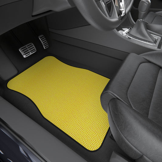 Sunshine Yellow Lemon: Denim-Inspired, Cheerful Fabric - Car Mats (Set of 4)