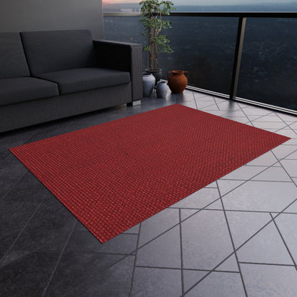 Bold Ruby Red: Denim-Inspired, Passionate Fabric Style - Outdoor Rug