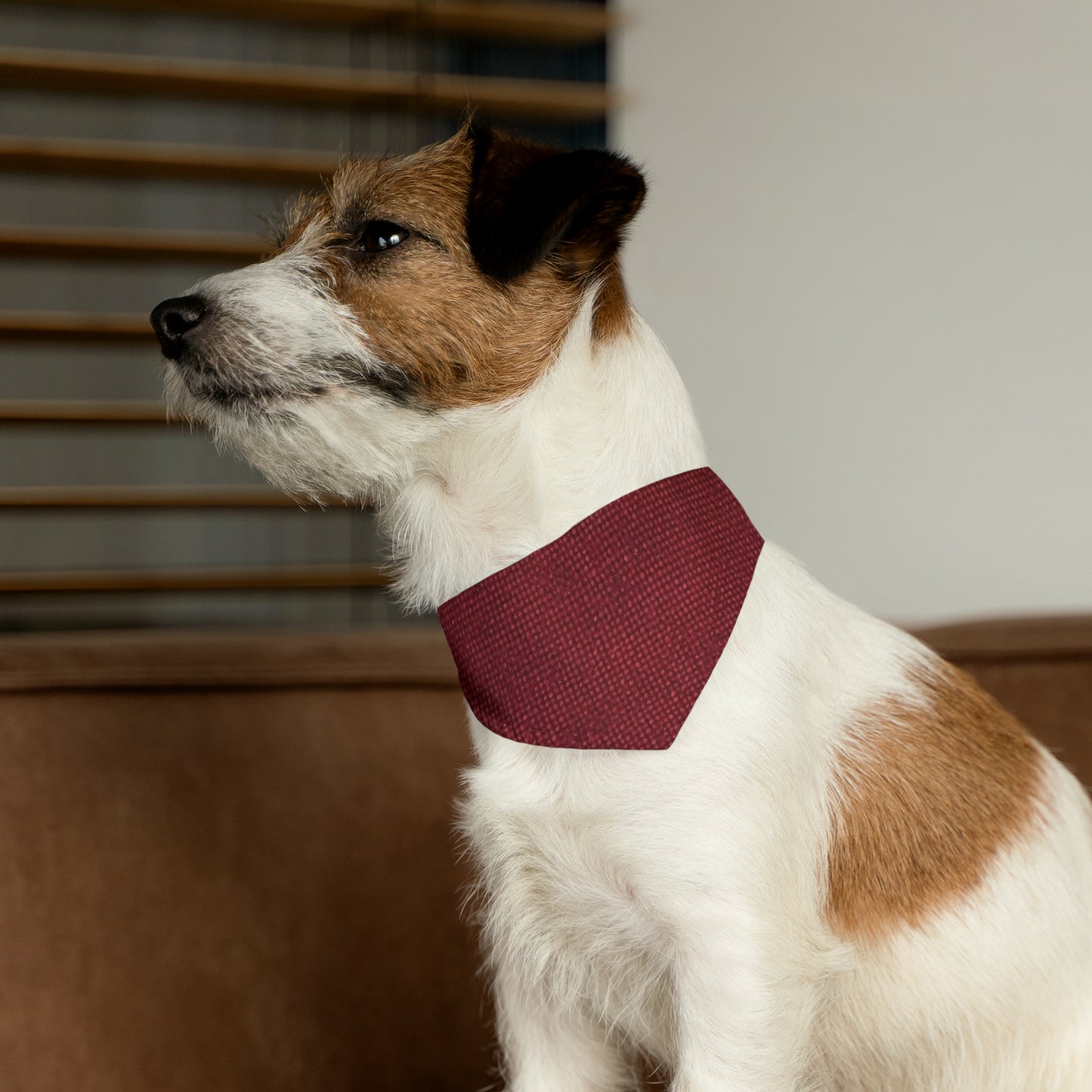 Seamless Texture - Maroon/Burgundy Denim-Inspired Fabric - Pet Bandana Collar