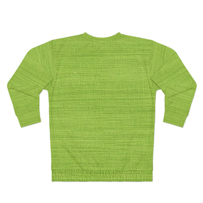 Lush Grass Neon Green: estilo de tela primaveral inspirado en la mezclilla - Sudadera unisex (AOP)