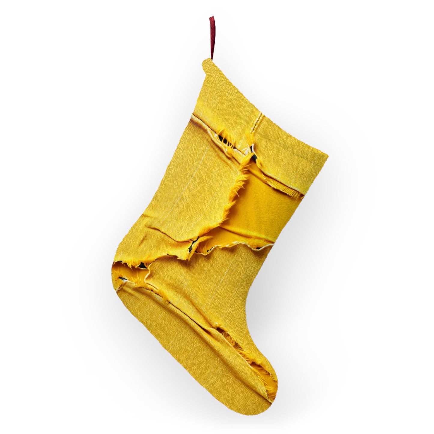 Banana Yellow Lemon: Bold Distressed, Denim-Inspired Fabric - Christmas Stockings