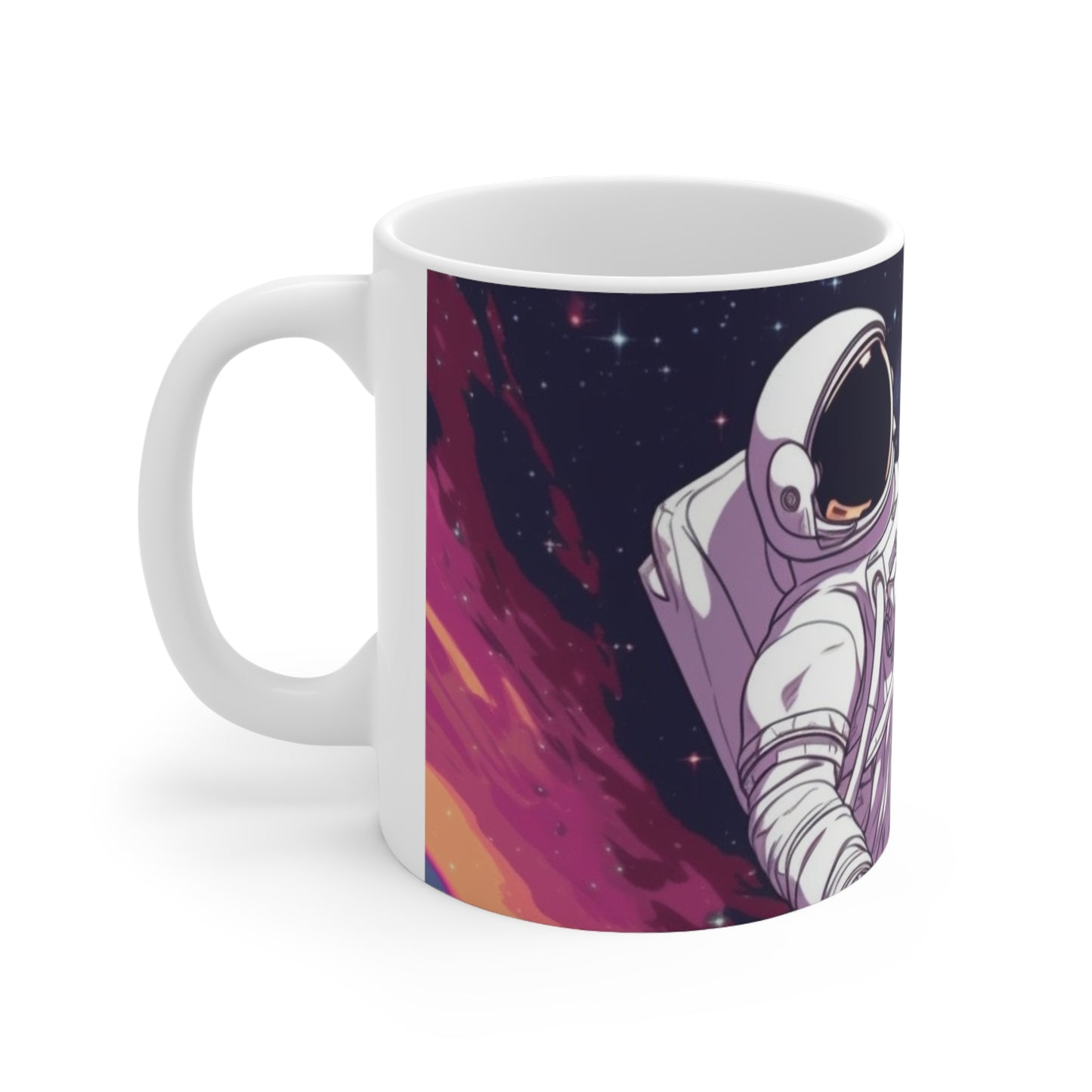 Astro Pioneer - Star-filled Galaxy Illustration - Ceramic Mug 11oz