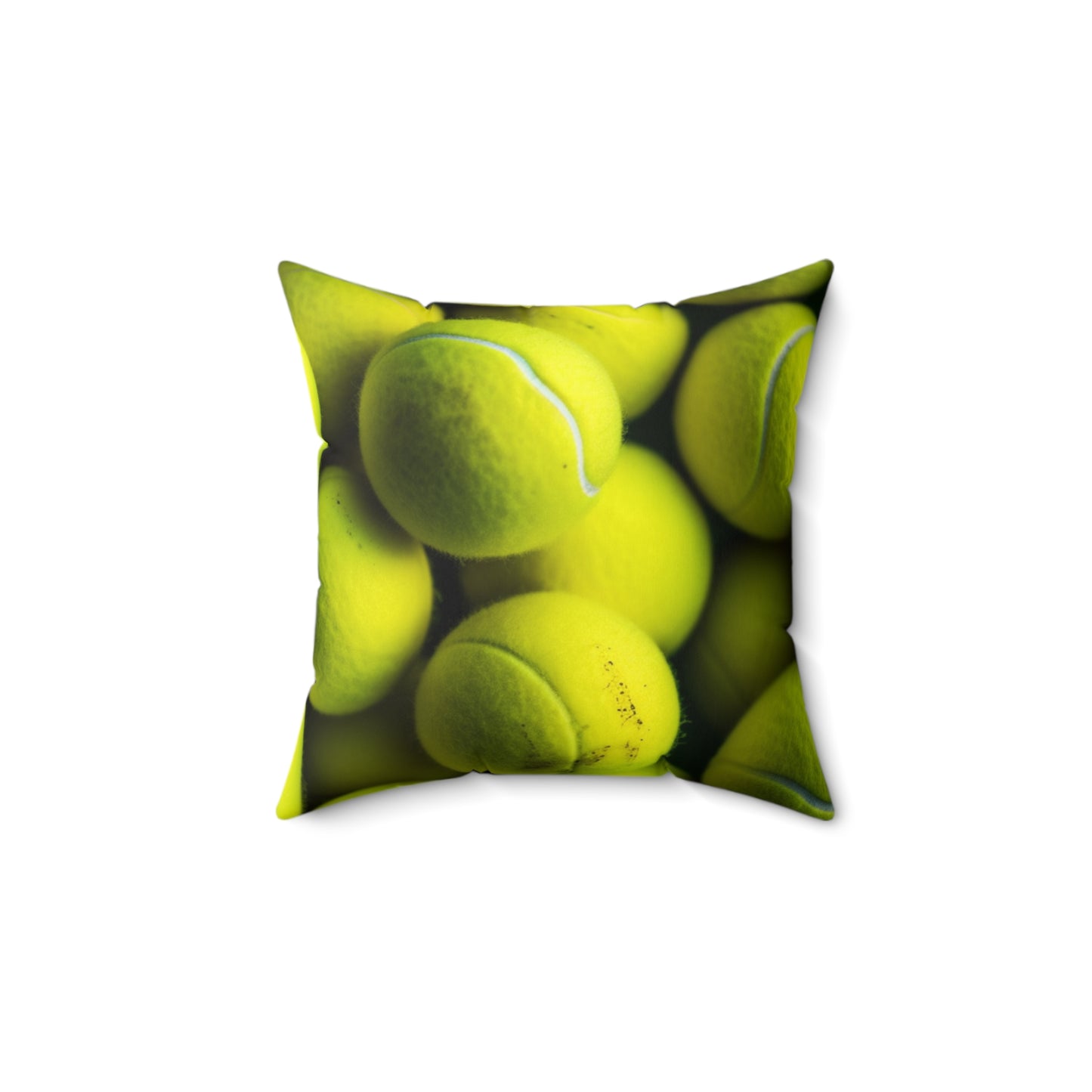 Tennis Ball Sport: Athlete Court Action, Rally & Serve - Spun Polyester Square Pillow