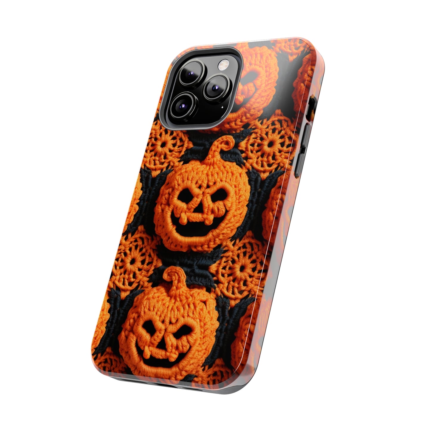 Halloween Crochet Pumpkin Scary Horror Festive Holiday Pattern - Tough Phone Cases