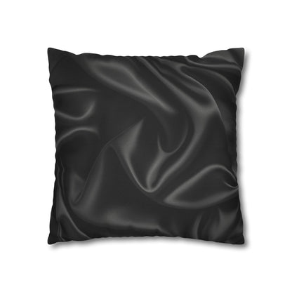 Black Silk, Spun Polyester Square Pillowcase