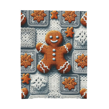 Festive Gingerbread Charm: Christmas Crochet Amigurumi with Granny Squares and Snowflake Accents - Velveteen Plush Blanket