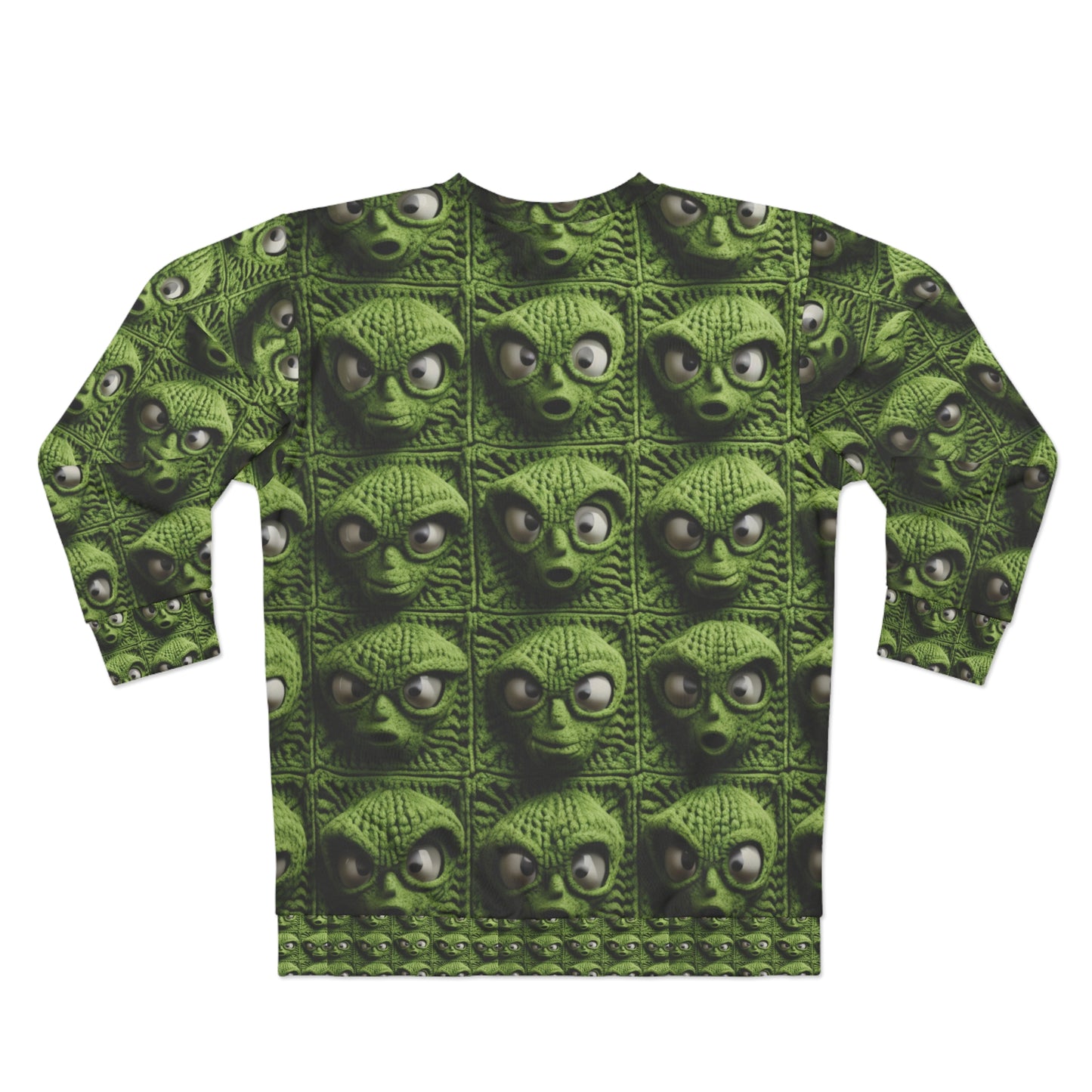 Alien Granny Square Crochet - Galacitc Space Sci fi Fantasy Theme - Unisex Sweatshirt (AOP)