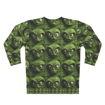 Alien Granny Square Crochet - Galacitc Space Sci fi Fantasy Theme - Unisex Sweatshirt (AOP)