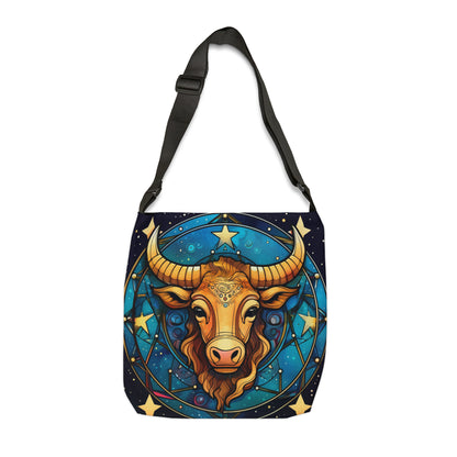 Taurus Constellation Zodiac Sign Astrology Cosmic Art - Adjustable Tote Bag (AOP)