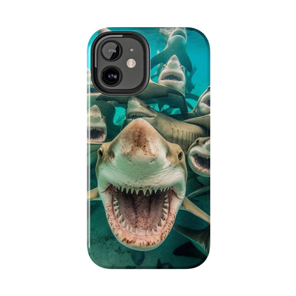 Laughing Lemon Sharks: Joyful Sea Jaws Ocean Deep - Tough Phone Cases