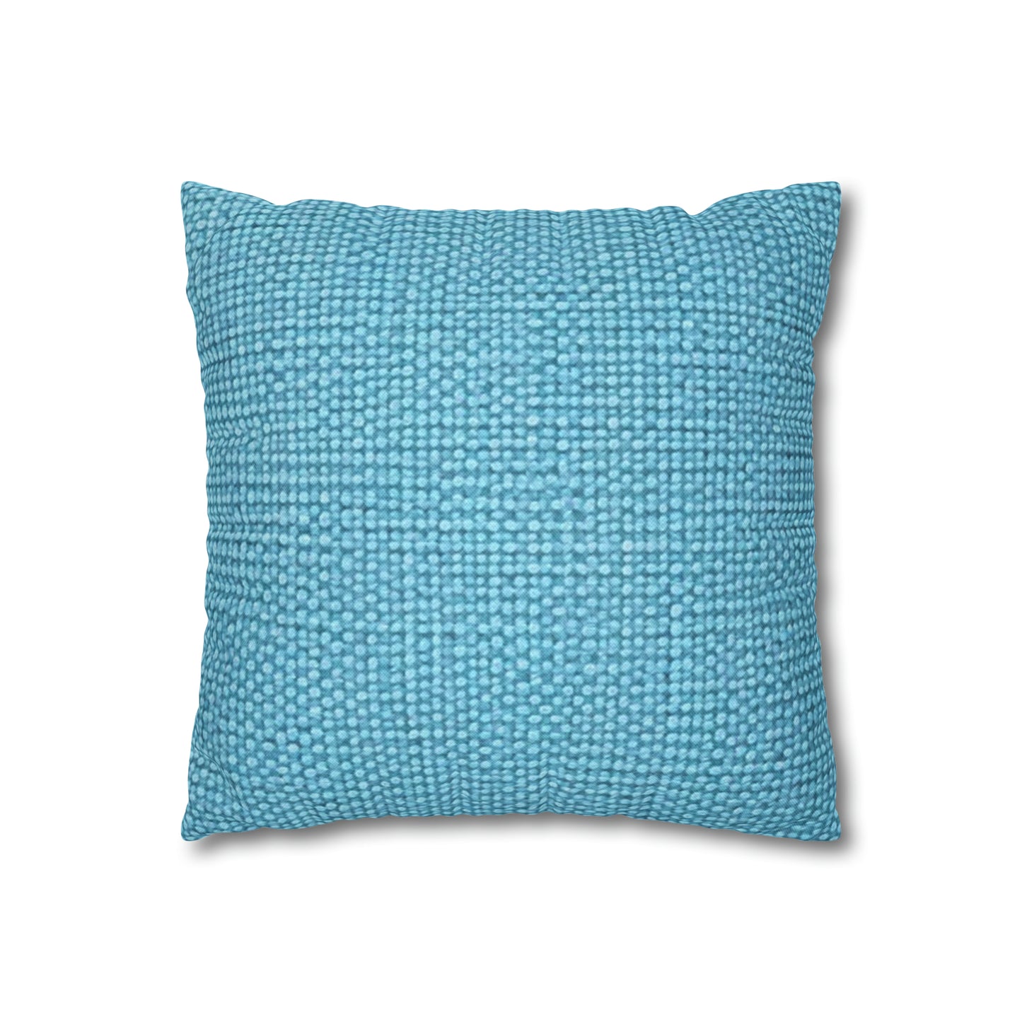 Bright Aqua Teal: Denim-Inspired Refreshing Blue Summer Fabric - Spun Polyester Square Pillow Case