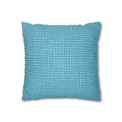 Bright Aqua Teal: Denim-Inspired Refreshing Blue Summer Fabric - Spun Polyester Square Pillow Case