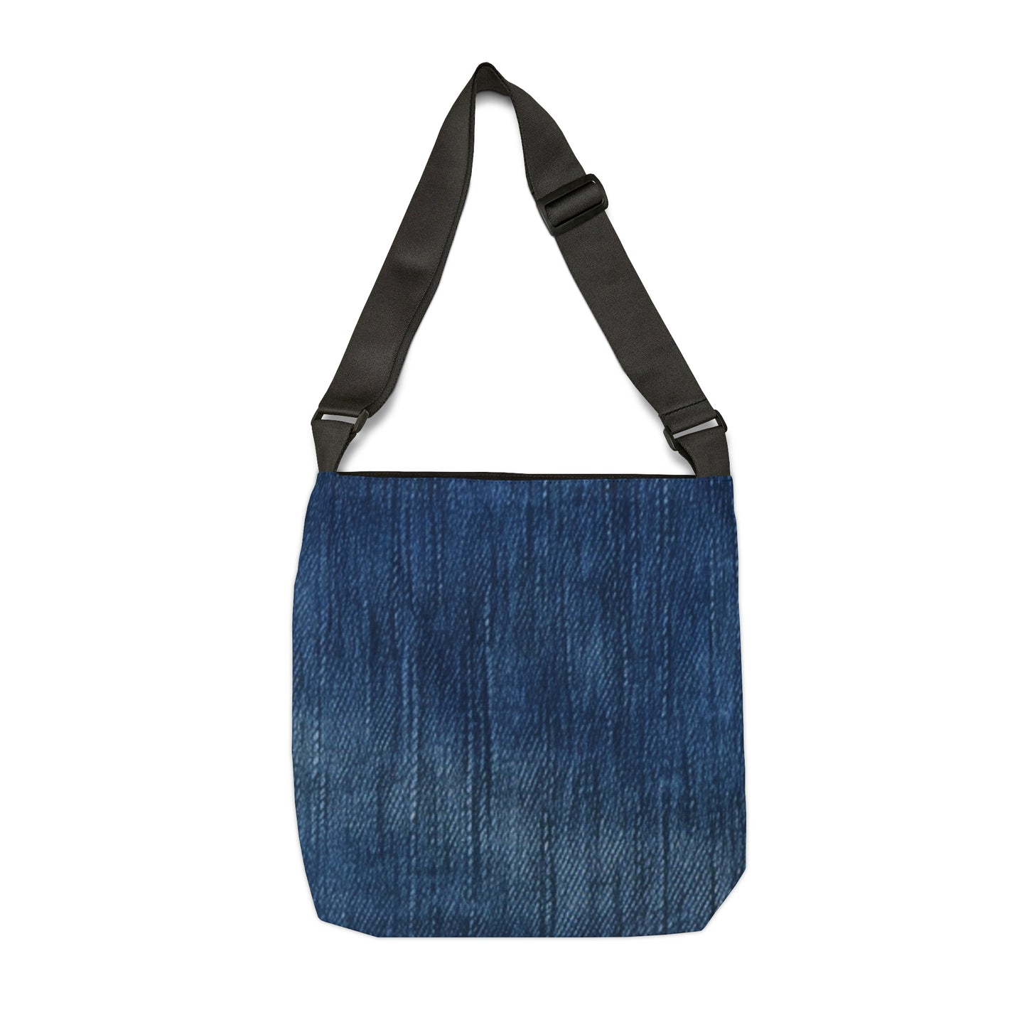 Indigo Splash: Washed Denim Reverie in Deep Blue - Adjustable Tote Bag (AOP)