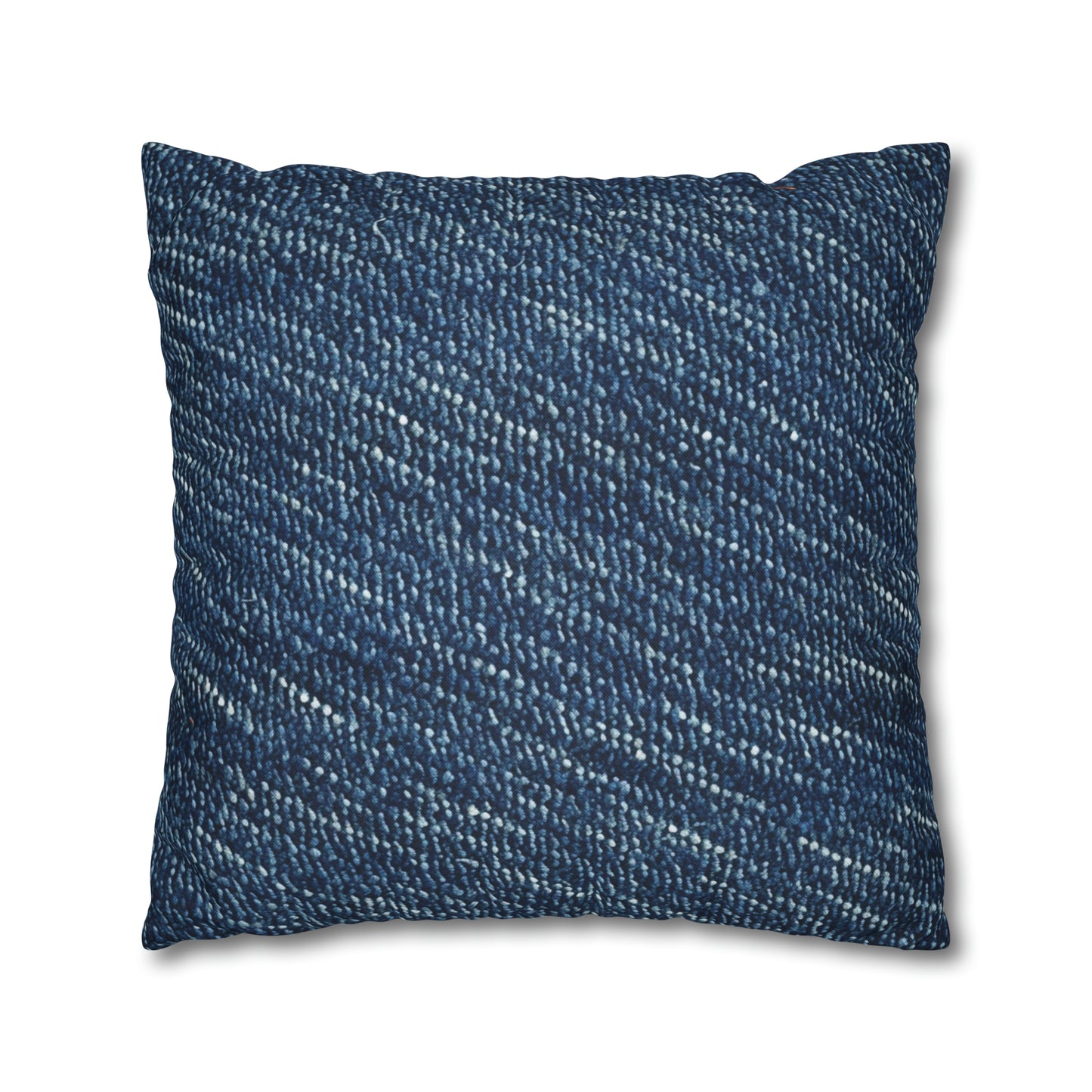 Denim-Inspired Design - Distinct Textured Fabric Pattern - Spun Polyester Square Pillow Case