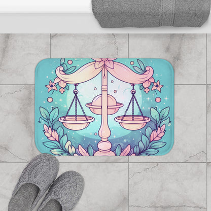 Libra Astrology - Soft Lighting & Pastel Zodiac Sign Symbol - Bath Mat