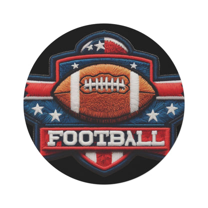 American Football USA Flag, Chenille Patch Graphic, Round Rug