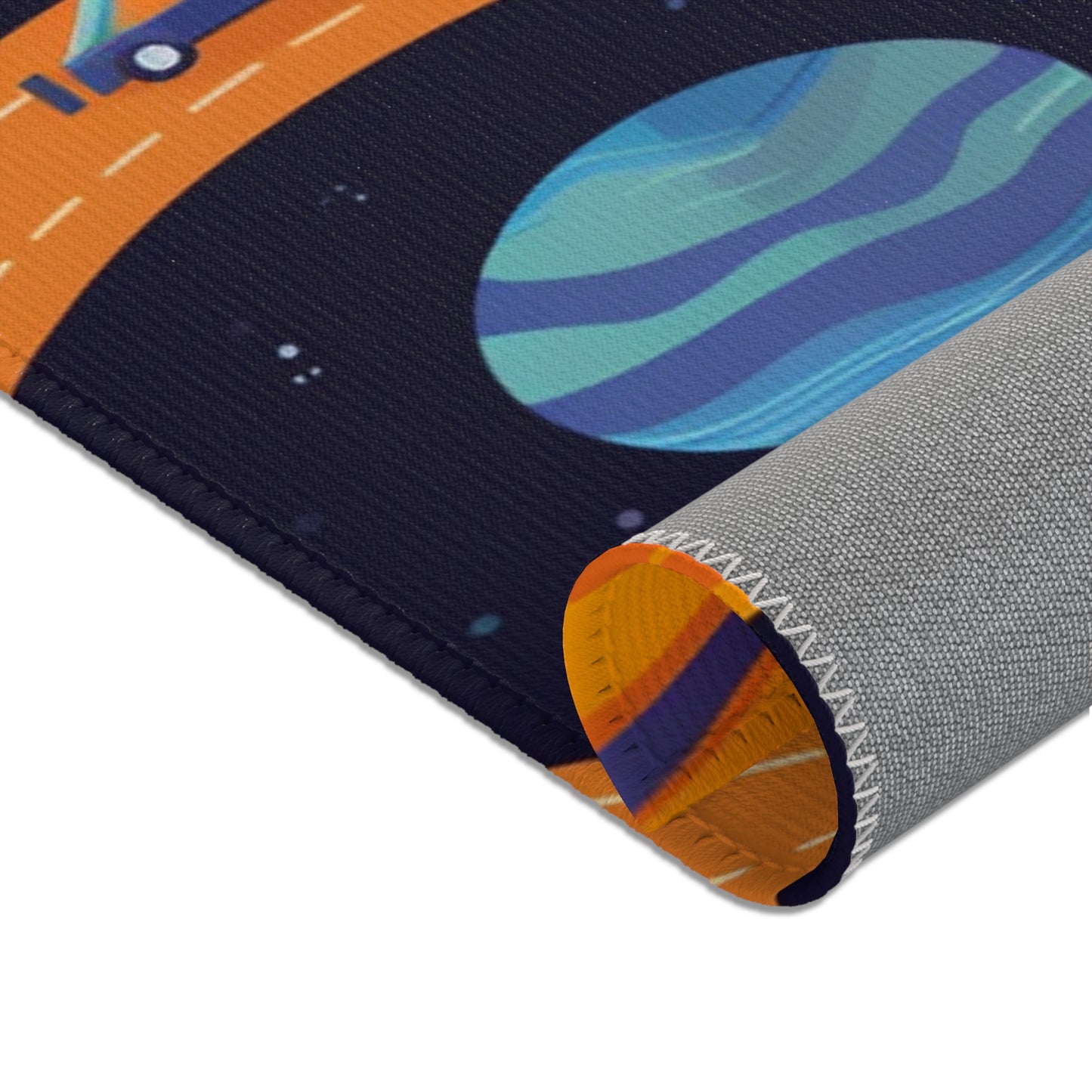 Space Odyssey: Kids Mars Play Roadway Galactic Space Area Rug in Various Sizes