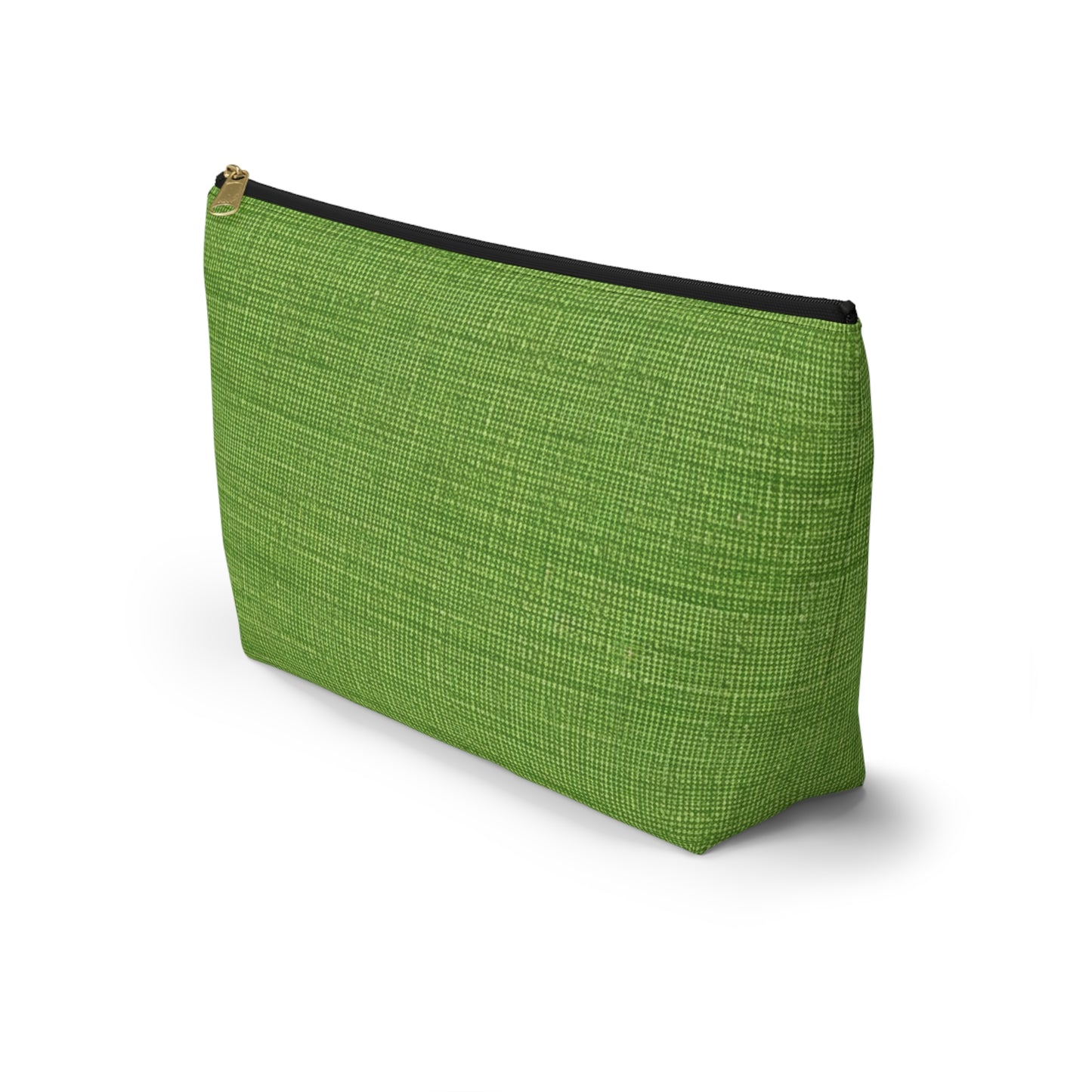 Olive Green Denim-Style: Seamless, Textured Fabric - Accessory Pouch w T-bottom