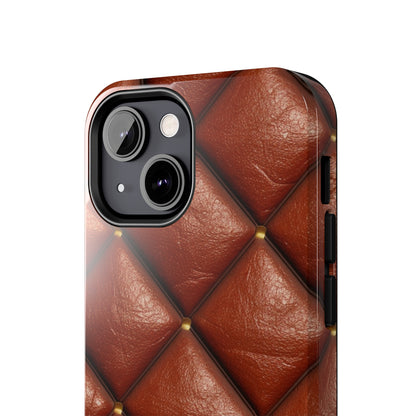 Brown Leather Cognac Pattern Rugged Durable Design Style - Tough Phone Cases