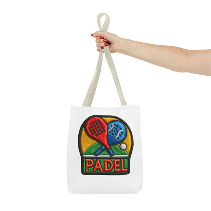 Padel Chenille Patch, Faux Graphic- Tote Bag (AOP)