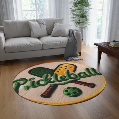 Pickleball Chenille Patch - Round Rug