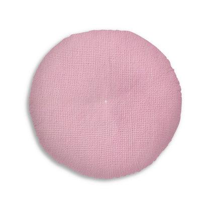 Blushing Garment Dye Pink: Denim-Inspired, Soft-Toned Fabric - Tufted Floor Pillow, Round