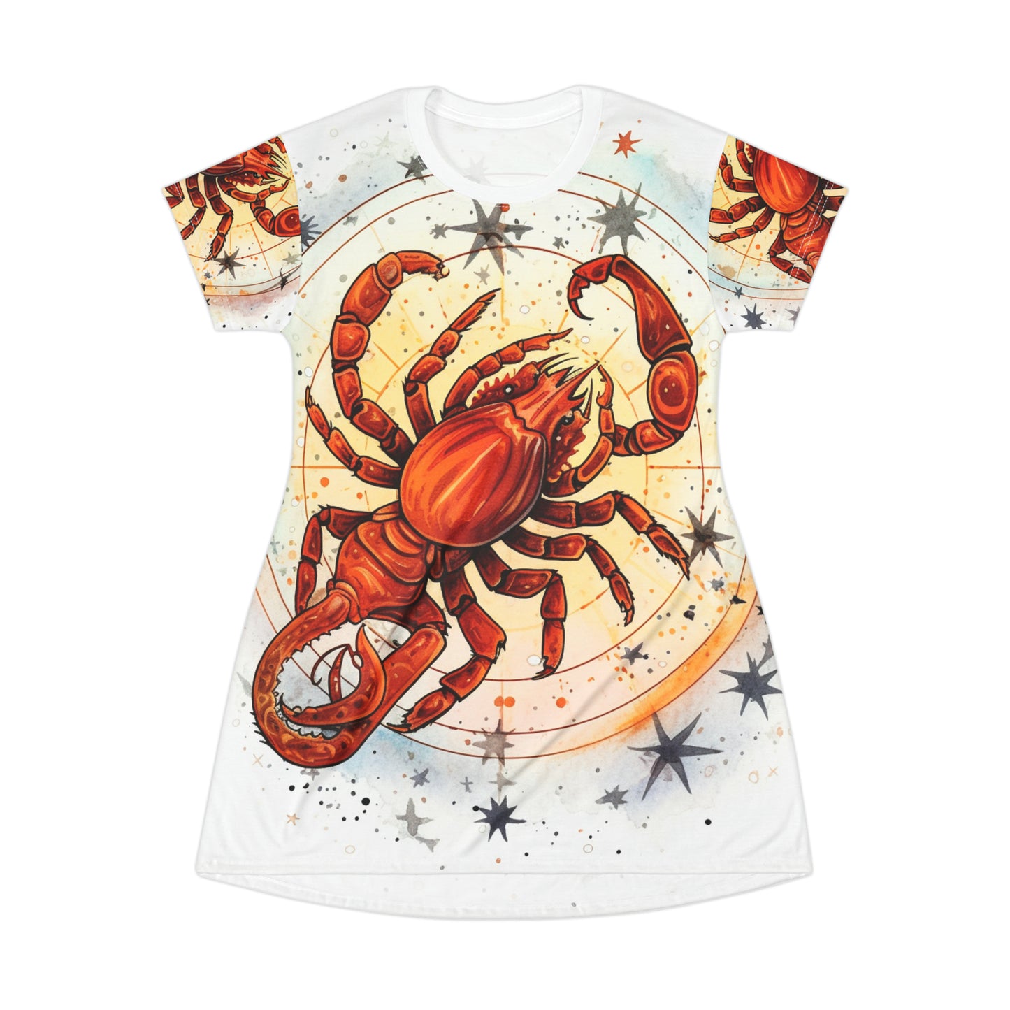 Prickly Scorpio Astrology - Sharp Zodiac Scorpion Celestial Horoscope - T-Shirt Dress (AOP)