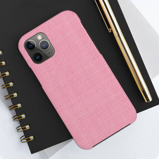 Pastel Rose Pink: Denim-Inspired, Refreshing Fabric Design - Tough Phone Cases