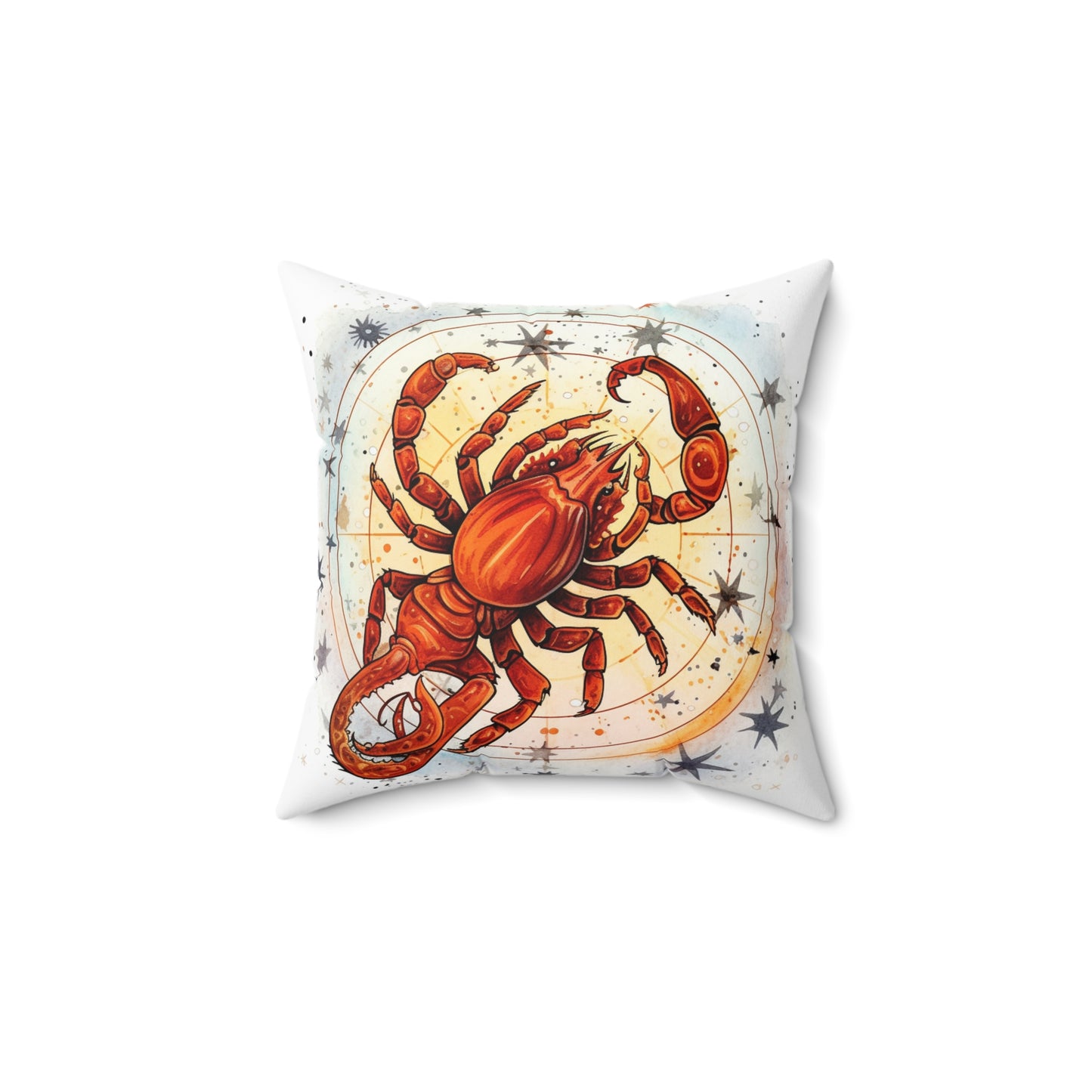 Prickly Scorpio Astrology - Sharp Zodiac Scorpion Celestial Horoscope - Spun Polyester Square Pillow