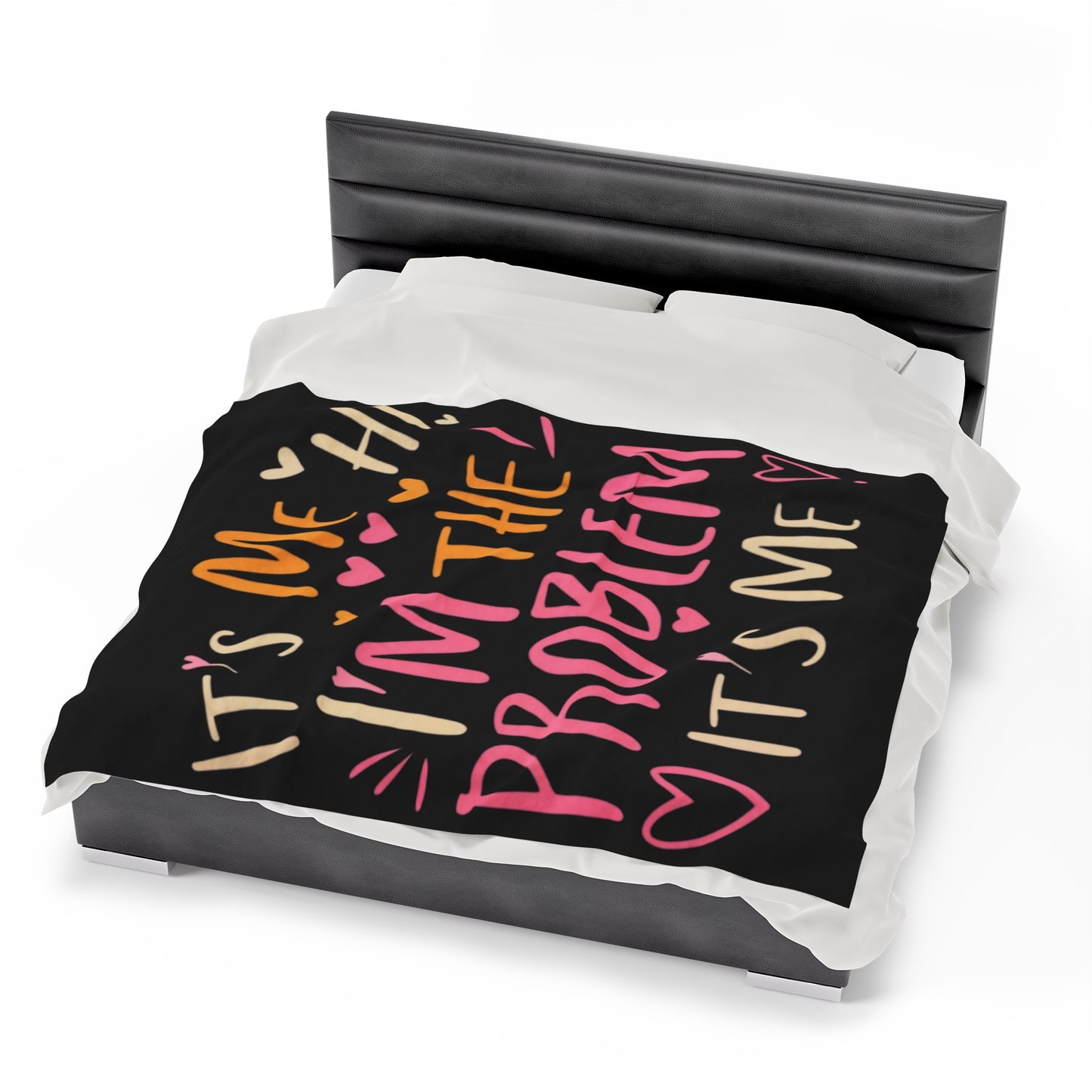 Its Me Hi Im The Problem Its Me - Retro Heart Valentine Gift - Velveteen Plush Blanket