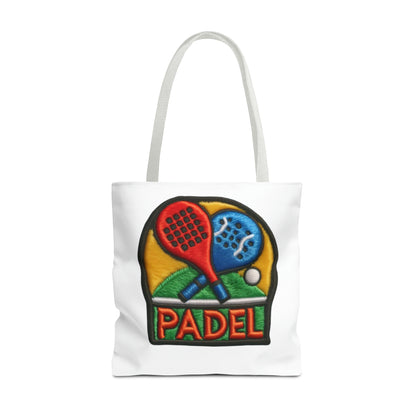 Padel Chenille Patch, Faux Graphic- Tote Bag (AOP)