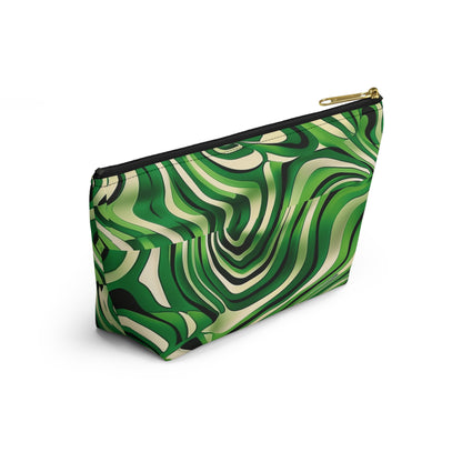 Disco Zebra Green - Accessory Pouch w T-bottom