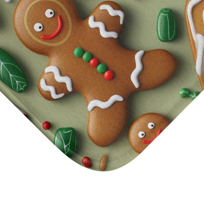 Gingerbread Man Christmas Cookie - Tree - Candy Cane - Bath Mat