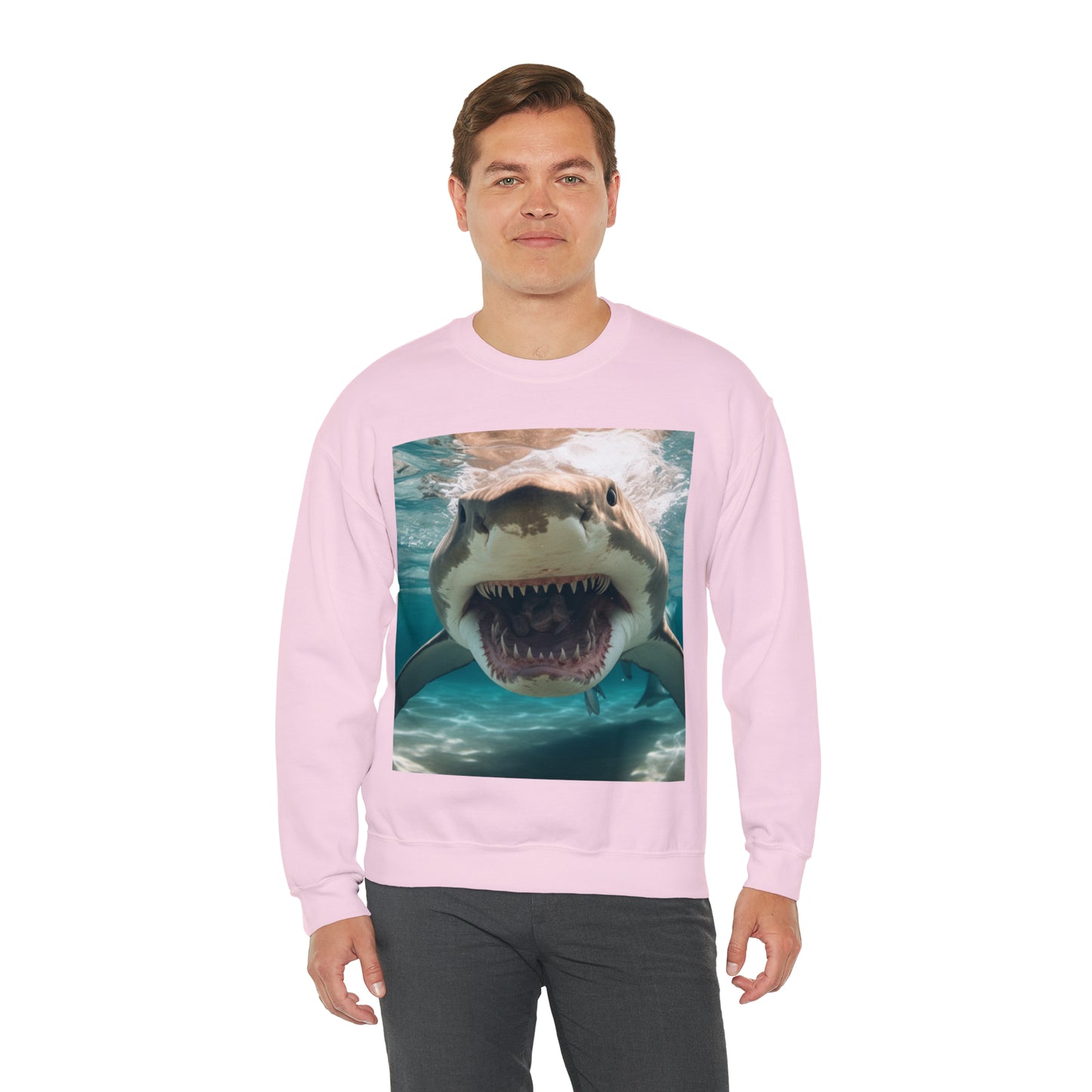 Bull Shark: River Monster Menace - Realistic Dark Water Predator - Unisex Heavy Blend™ Crewneck Sweatshirt