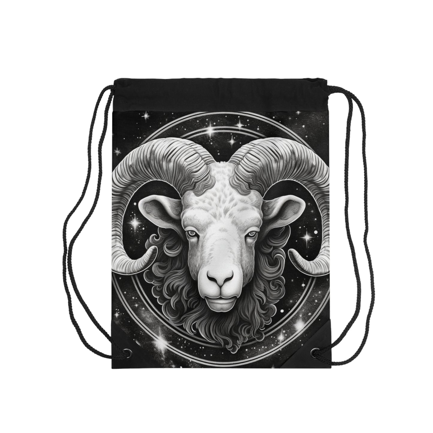 Aries Zodiac, Ram Symbol Design, Fire Element, Drawstring Bag