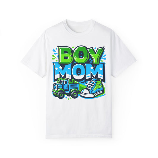 Boymom Design Shirt, Boy Mom Toy Truck, Fun Gift, Unisex Garment-Dyed T-shirt